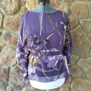 Plum Floral Belted Sheath with Cami